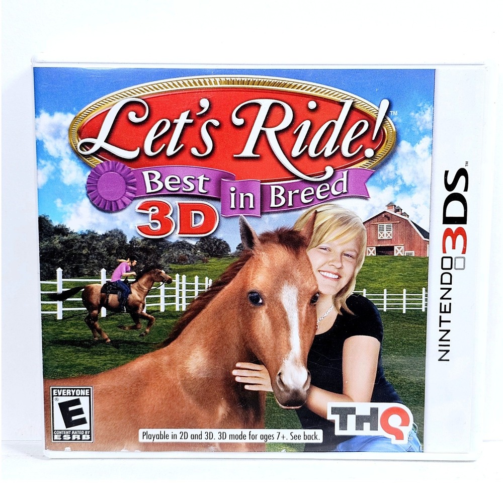 THQ Let's Ride Best in Breed 3D Nintendo 3DS Horse Game Case & Manual EUC